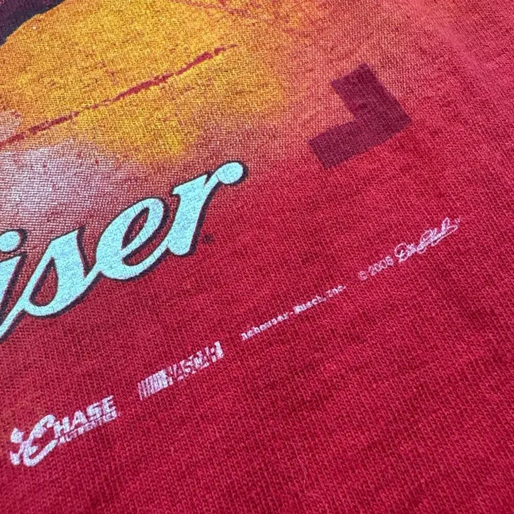 Vintage Dale Earnhardt Jr. 8 Budweiser NASCAR 2XL Red Graphic T-Shirt